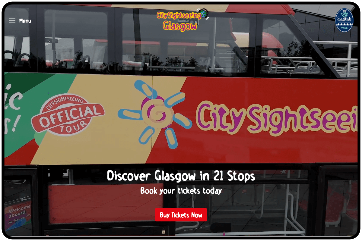 iPad view of City Sightseeing Glasgow website
