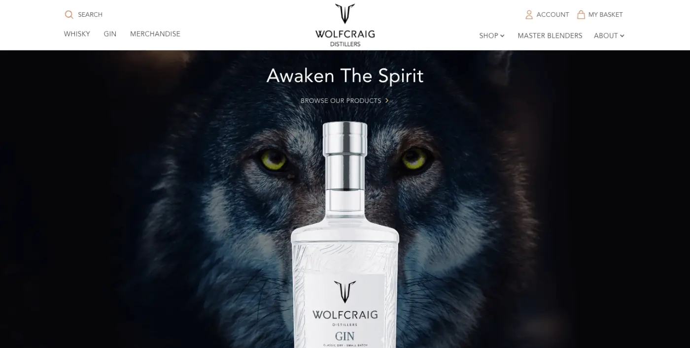 Desktop screenshot of the Wolfcraig website