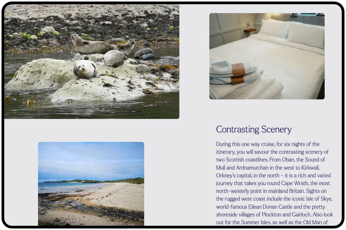 iPad screenshot showing the majestic line website